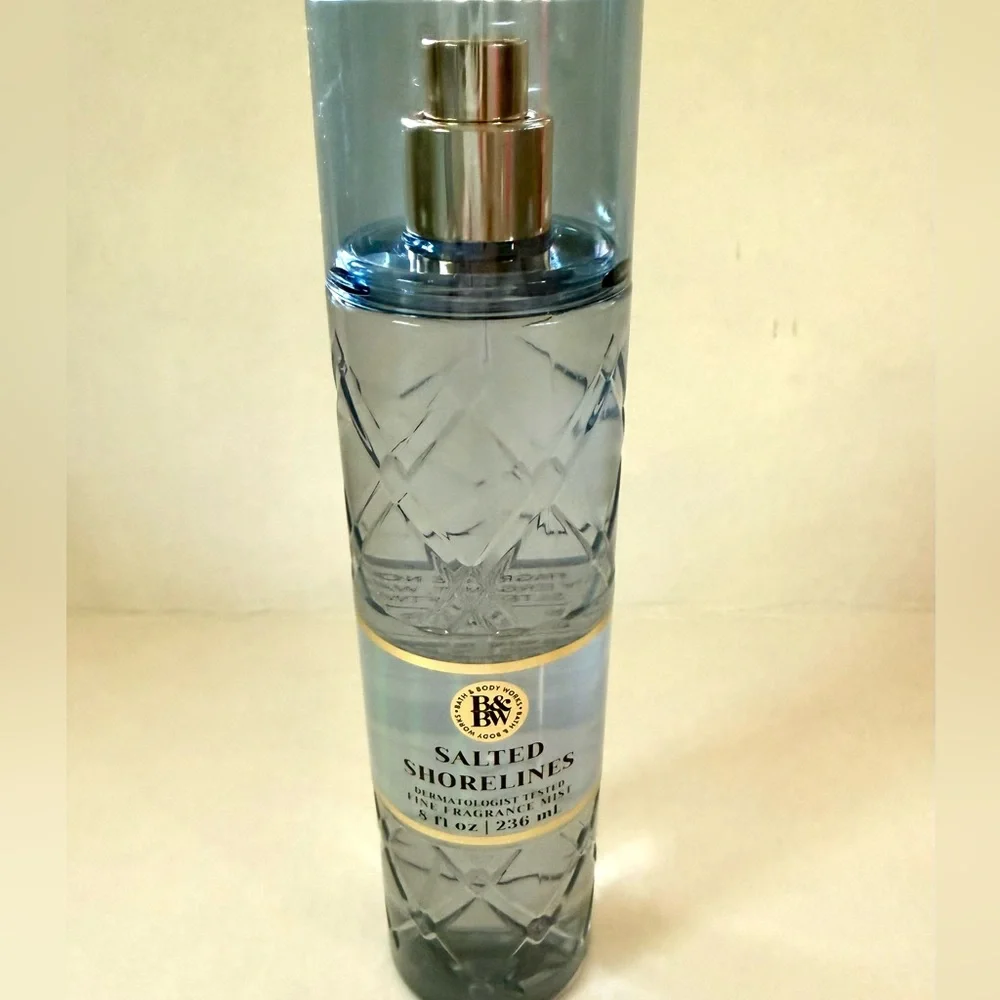 NEW B&BW Salted Shorelines Fragrance Mist + Cinched Tote Bag NWT BBW 2 Piece Set